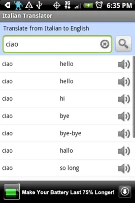 Italian Translator android App screenshot 2